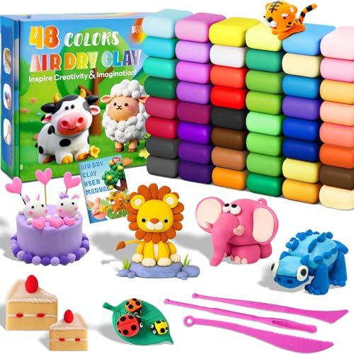 MuseLuxe Air Dry Clay - 48 Colors Modeling Clay Kit by Unknown