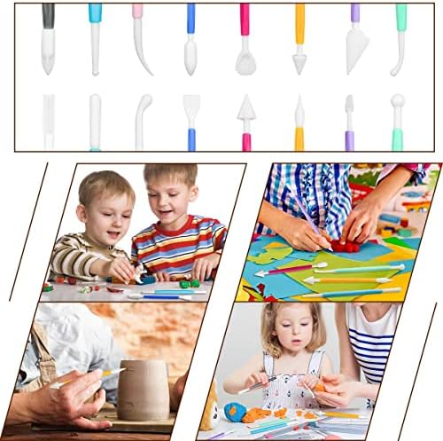 8 Pieces Plastic Clay Modeling Tools Set Ceramic Tool Kit for Sculpting Plastic Polymer Clay Shaping Tool for Kids Double-Head Suitable for DIY Crafts Cake Carving Decorating (Assorted Colors) - Image 3