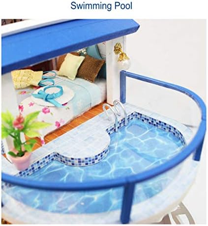 GuDoQi DIY Miniature Dollhouse Kit, Miniature House Kit 1:24 Scale,Tiny House kit with Music and Furniture Kit, Great Gift for Birthday Christmas, Blue Sea Legend - Image 4