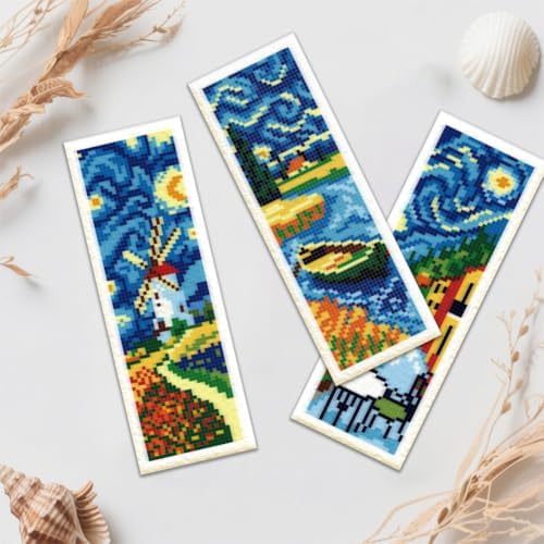 ORIGACH 6 Set Starry Night & Landscape Cross Stitch Bookmark Kit - Image 5