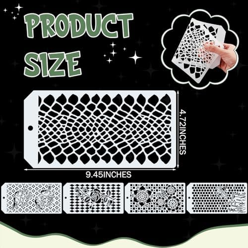 Marspark 20 Pcs Wildflower Stencils, Irregularity Style, 9.45 x 4.7 Inch - Image 2