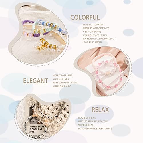 Lynnmos Clay Beads 8500 Pcs 2 Boxes Bracelet Making Kit - 24 Colors Polymer Clay Beads for Bracelet Making Set - Heishi Disc Beads for Jewelry Making kit with Charms and Gift Pack for Girls - Image 5