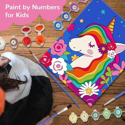 goldentime 3 Framed Canvas Paint by Numbers for Kids Ages 6 8 10 12 –Easy Paint by Numbers Kit for Kids and Adults –Unicorn Painting Kit for Girls, Mermaid Crafts for Girls Ages 6-8-12… - Image 5