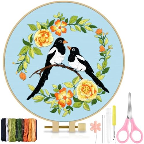 TINDTOP Embroidery Kit for Beginners Adult, Bird Embroidery Kit by TINDTOP