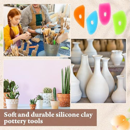 Sherr 12 Pcs Pottery Ribs Rubber Clay Tool, Charming Style, Bright Color - Image 3