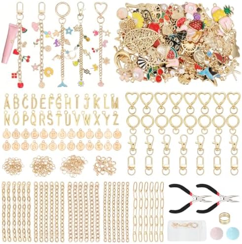 Emibele 478PCS Keychain Making Kit, Bag Charm Kit DIY Craft Supplies by Emibele