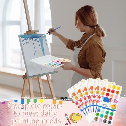 Nuanchu Gifts Bulk Watercolor Paint Washable Watercolor Paint Kits Palette and Brushes Portable Water Color Supplies for Adults, Beginners Artists Graduation Gift(6 Pack,36 Colors) - Image 6