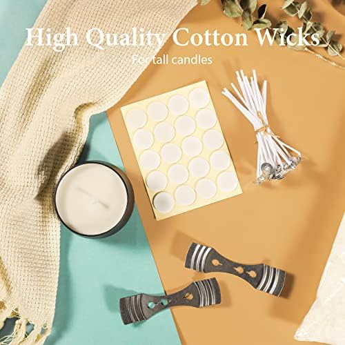 SAEUYVB Natural Soy Candle Wax and Soy Candle Wax for Candle Making - 2 lbs Soy Wax for Candle Making,Premium Soy Candle Wax.20 Candle Wicks, 20 Wick Stickers, and 2 Centering Devices (Pack of 2) - Image 5