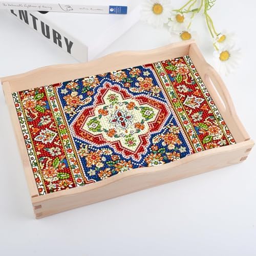 DOTSOPS Mandala Diamond Painting Wooden Serving Tray with Handle for Adults - Image 6