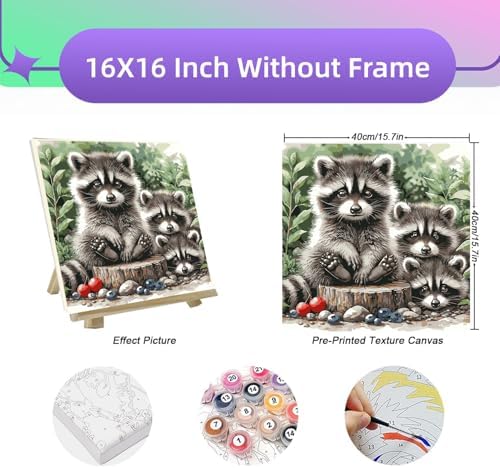 BYGFHLYW Animals Paint by Numbers Kit for Adults Beginners 16x16Inch - Image 2