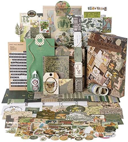 JOYCHOIC Vintage Junk Journal Supplies Aesthetic Journaling Kit, Scrapbook Papers Stickers Large Collection for Bullet Scrapbooking Materials, Planner DIY Arts Craft Collage, Adults by JOYCHOIC
