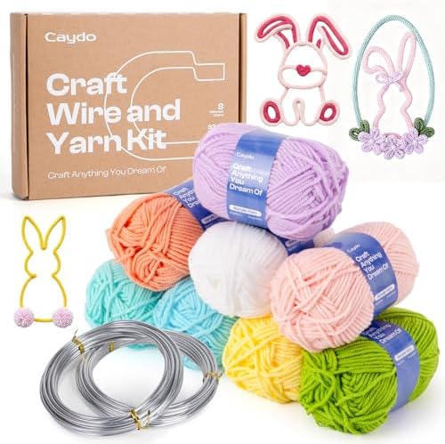 Caydo Aluminum Craft Wire & Acrylic Yarn Skeins Kit for iCord Beginners by Caydo
