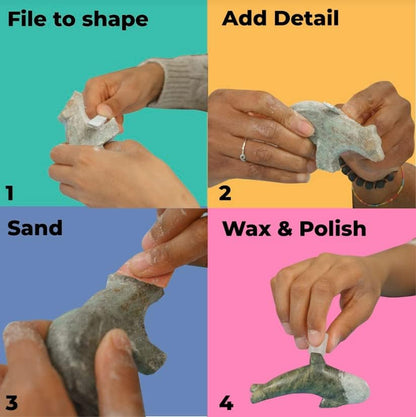 STUDIOSTONE CREATIVE DIY Arts & Crafts Carving Kit Kids Adults Eagle Sculpture Soapstone - Image 3