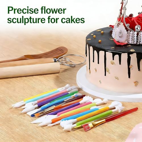 Fondant Sculpting Tool Set, 9-Piece Plastic Cake Decorating Pens - Image 5