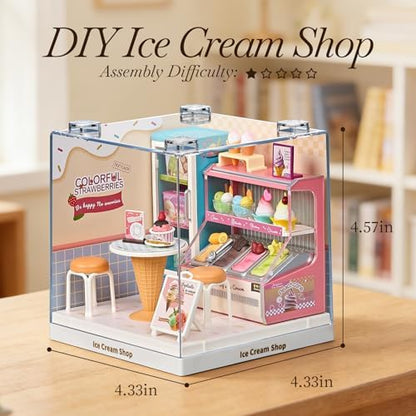 Miniature Ice Cream Shop DIY Kit with Display Case - Image 2