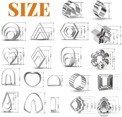 PTFJZ Polymer Clay Cutters for Earring Making 181pcs Clay Tools Set with 44 Shapes Stainless Steel Clay Earrings Cutters 16 Circle Shape Cutters 1 Letter Stamp 120 Jewelry Accessories - Image 4