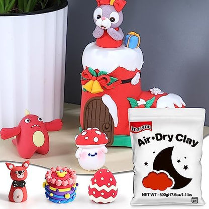 ifergoo 500g Red Air Dry Clay, 1.1LBS DIY Creative Modeling Clay for Kids - Image 3