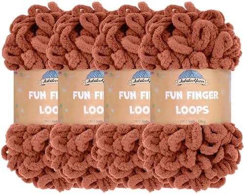 JubileeYarn Fun Finger Loops Yarn - Umber - 4 Skeins by BambooMN