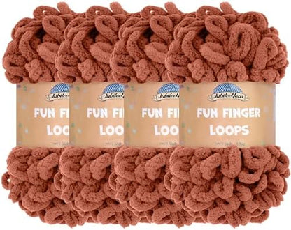 JubileeYarn Fun Finger Loops Yarn - Umber - 4 Skeins by BambooMN