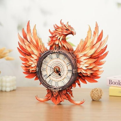 3D Puzzles for Adults, Fire Phoenix Wall Clock 3D Wooden Puzzles Clock Kits for DIY Birthday Gift for Women Men Home Decor Holiday Christmas - Image 6