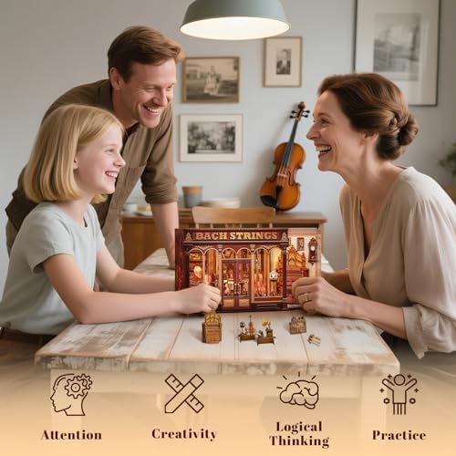 Fsolis Book Nook Kit - Miniature Kit for Adults (Bach Strings) - Image 5