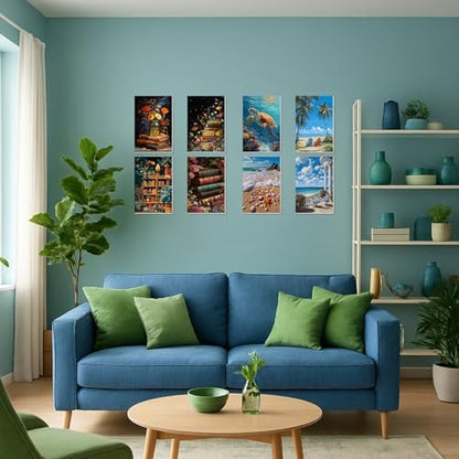 4 Pack Beach Framed Paint By Numbers Kit for Adults Beginner Sea Turtle Adult Paint By Number Kits on Canvas Painting By Numbers for Adults with Frame Diy Painting Kits for Home Wall Art 8x12 Inch - Image 5