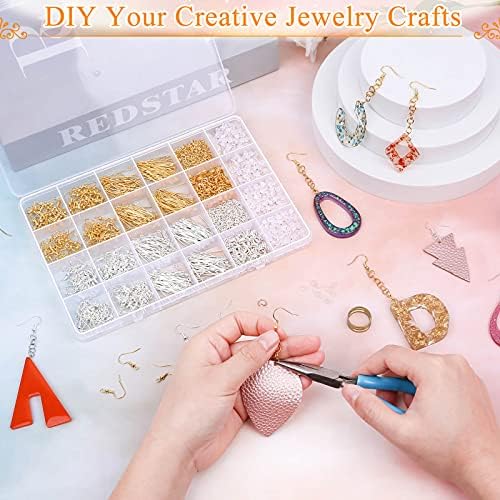 Hypoallergenic Earring Making Kit, modacraft 2000Pcs Earring Making Supplies Kit with Hypoallergenic Hooks, Earring Findings, Backs, Pins Jump Rings for Jewelry Making Supplies - Image 7