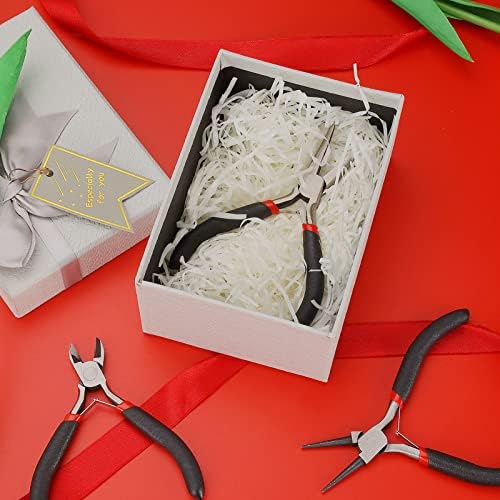 URSKYTOUS 4Pcs Jewelry Pliers Set Jewelry Making Pliers Tools Kit Include Jewelry Making Needle Nose Chain Nose Round Bent Pliers Wire Cutter for Bracelet Beading Craft Jewelry Making Supplies (Black) - Image 5