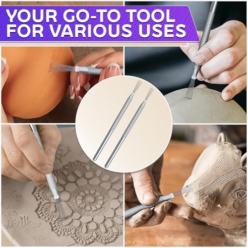 2 Pcs Pottery Scoring Tool Ceramics, 5.33 In, Stainless Steel Pottery Tools - Image 5