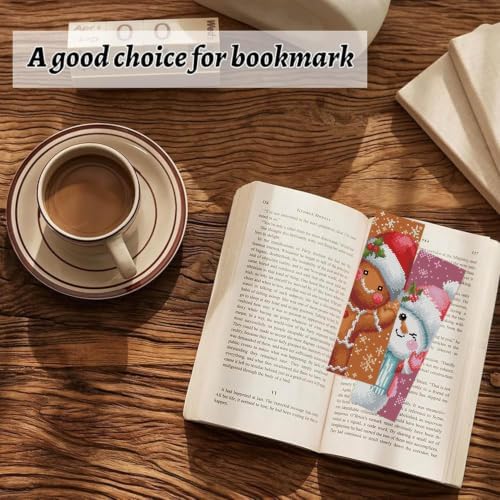 6 Set Christmas Cross Stitch Bookmark, Counted Cross Stitch Bookmarks with 6 Different Christmas Patterns, DIY Bookmark Kit for Adults and Beginners(6 Pack) - Image 6