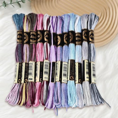 12 Skeins 105 Yards Cross Stitch Floss Variegated Embroidery Thread Bulk 6 Ply Polyester Colorful Purple Friendship Bracelet String for Sewing Making Needlecraft Knitting Clothes Stitching - Image 7