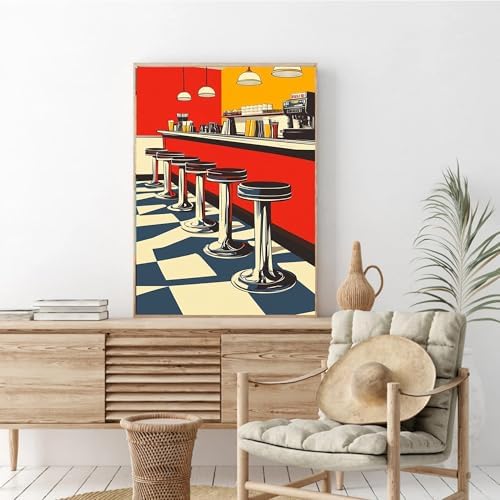 cupmod 6 Packs Vintage Paint by Numbers Kit for Adults,Retro Funny Adults Paint by Number Kits on Canvas Without Frame,Easy Acrylic Oil Painting by Numbers Kit for Home Wall Decor 9.8x13.8inch - Image 6