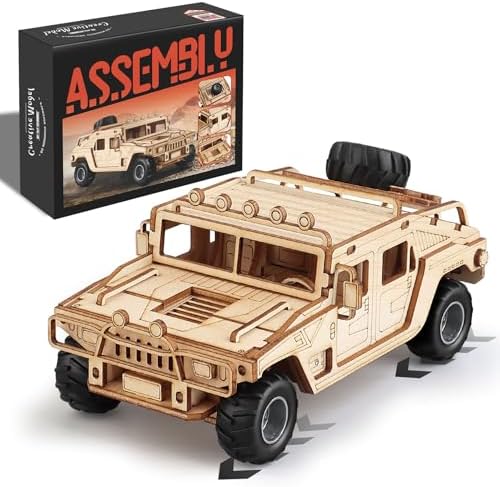 3D Wooden Puzzles Off-Road Model Car Kits to Build for Adults by Unknown