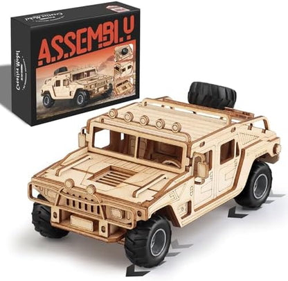 3D Wooden Puzzles Off-Road Model Car Kits to Build for Adults by Unknown