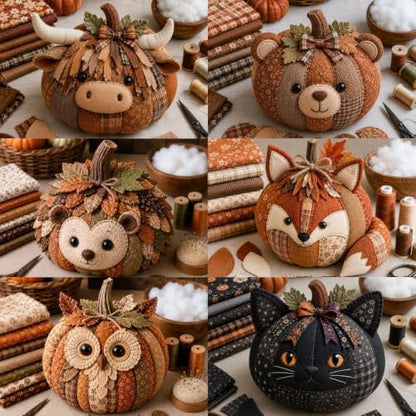 DIY Animal Pumpkin Fabric Sewing Kit (#C) - Image 4