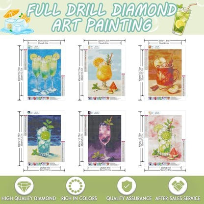 DOTSOPS 5D 6 Pcs Juice Diamond Painting Kits for Adults Diamond Art Kits - Image 2