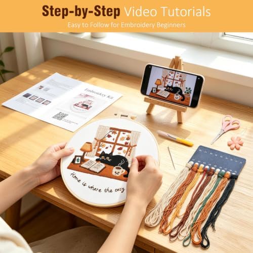 Zepiany Embroidery Kit for Beginners Cat All in One Cross Stitch Starter - Image 3