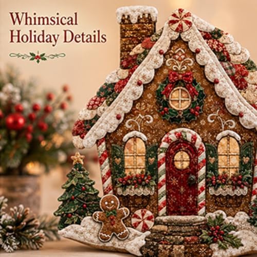 Christmas Patchwork Fabric DIY Decor Kit, Adult Sewing Handcrafted Set, Pre-Cut Fabric Squares, Make Your Own Christmas Tree Ornaments, Holiday Decoration Gift for Beginners(Bells) - Image 4