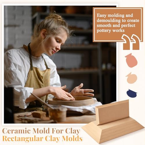 Sunnychicc 5 Pcs Rectangle Pottery Molds for Handbuilding,6.14-10.87 Inch - Image 5