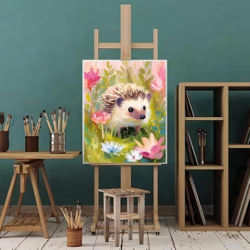Natuyalo Paint by Numbers Kit for Adults Beginner - Hedgehog Adult Paint by Number Kits on Canvas, Animals Easy Adults' Paint-by-Number Kits Acrylic Painting Art Craft Home Wall Decor 16x20 inch - Image 2