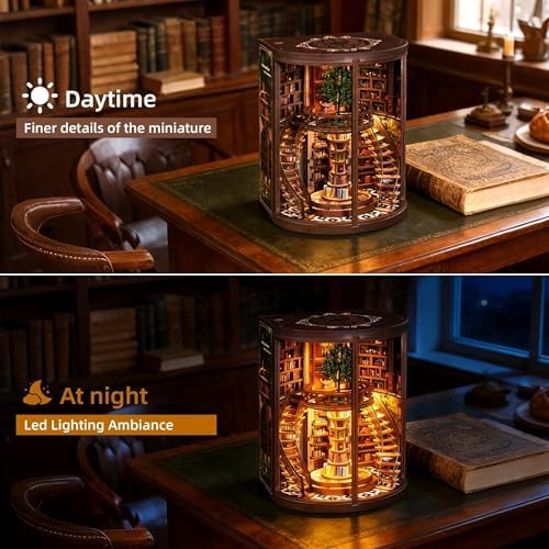 CRIOLPO Book Nook Kits DIY Miniature House Kit with LED Lights for Adults - Image 5