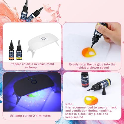 KISREL UV Resin, 20 Colors - 400g UV Resins Kit, Transparent Colored Resins, Rigid Ultraviolet Clear Resin for Crafts, Jewelry Making and Decoration - Image 4