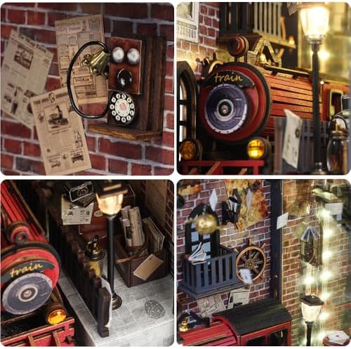DIY Book Nook Kit, 3D Wooden Puzzle Miniature House Kit Adult, Magic Train - Image 3