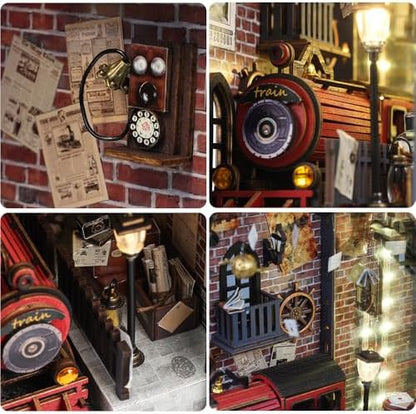 DIY Book Nook Kit, 3D Wooden Puzzle Miniature House Kit Adult, Magic Train - Image 3