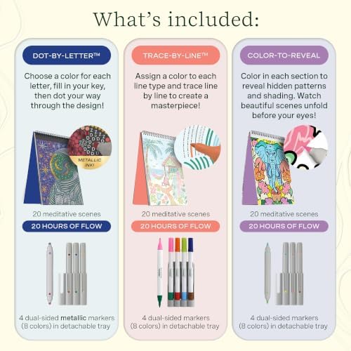 Lifelines FlowArt Activity Pad 3-Pack, Guided Art Meditation Coloring Books - Image 3