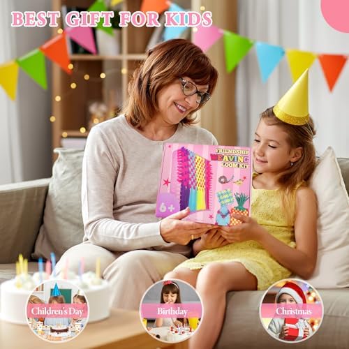 HOMY MART Weaving Loom Kit Toys for Kids and Adults, Potholder Loops Crafts for Girls Ages 6 7 8 9 10 11 12, 7" Pot Holder Loom Knitting Kits and Gifts for Kids and Beginners, 280 Craft Loops - Image 6