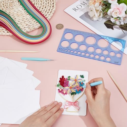 WEBEEDY 20 Sets DIY Flower Paper Quilling Kits for Adults 5 Styles Roses,Lotus,Daisies,Lilies Greeting Cards Making Kit with 20 Blank Cards,36 Colors Strips,Quilling Tools and Instruction for Birthday - Image 4