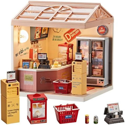 Miniature House Kit, 92-Piece Convenience Store for Kids 8+ by Qudify