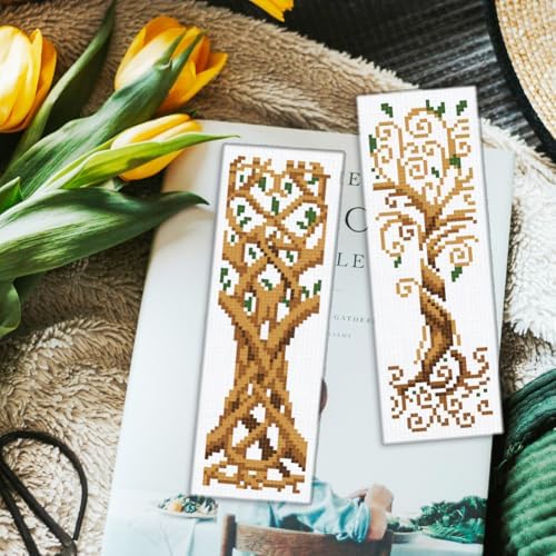 ORIGACH 6 Set Tree of Life Cross Stitch Bookmark Kit for Beginner - Image 5