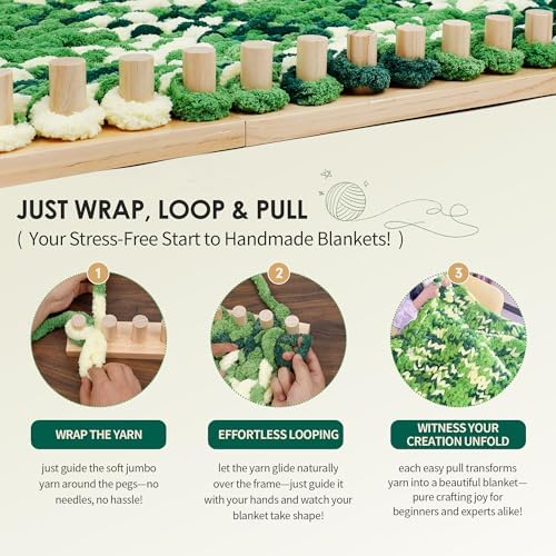 Zlshmoee 72 Inch Chunky Blanket Loom Kit, Knitting Frame for Bulky Yarn - Image 2